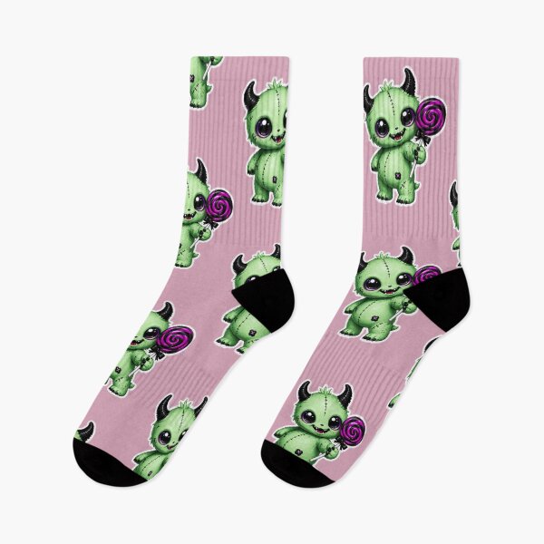 Item preview, Cute Green Stitched Monster with Purple Lollipop designed and sold by House of Rein.