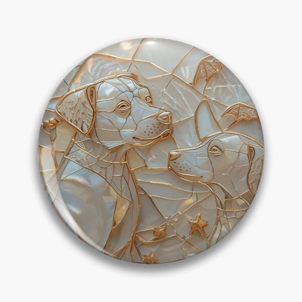 Item preview, Gothic Dogs Golden Stained Glass Moon designed and sold by BriSher.
