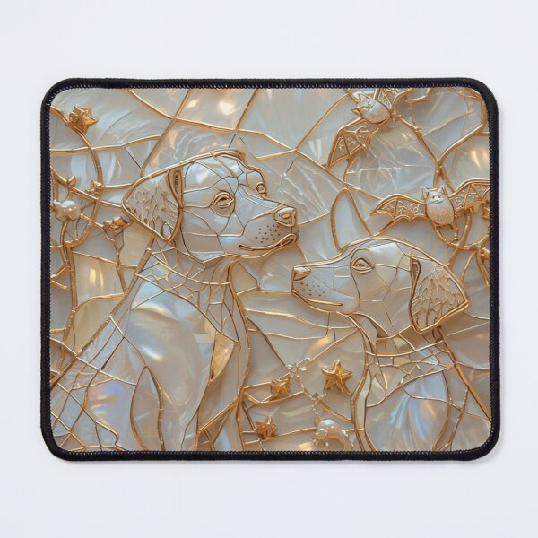Item preview, Gothic Dogs Golden Stained Glass Moon designed and sold by BriSher.