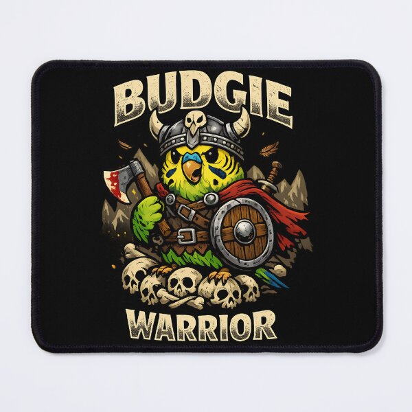 Item preview, Budgie Warrior - Viking Bird Cartoon designed and sold by SidTastic .