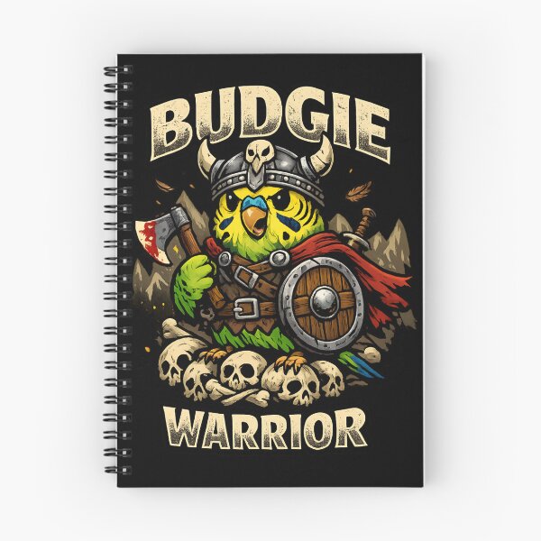 Item preview, Budgie Warrior - Viking Bird Cartoon designed and sold by SidTastic .