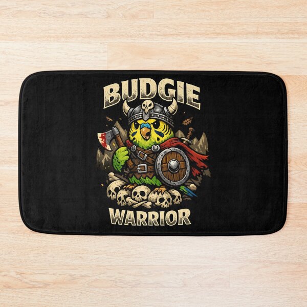 Item preview, Budgie Warrior - Viking Bird Cartoon designed and sold by SidTastic .