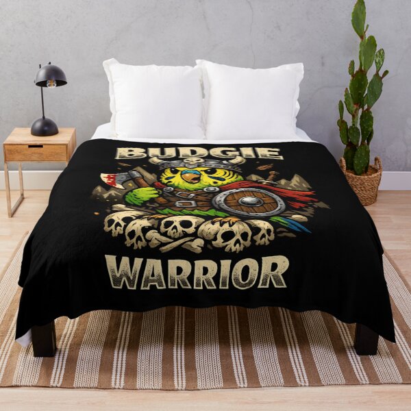 Item preview, Budgie Warrior - Viking Bird Cartoon designed and sold by SidTastic .