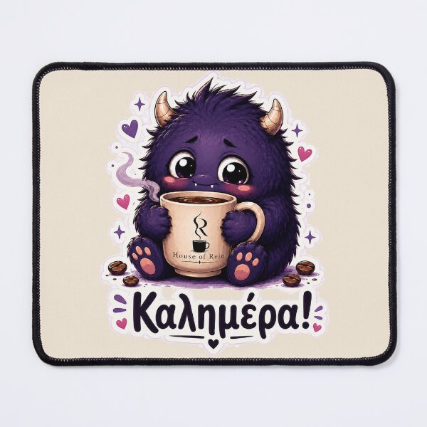 Item preview, Καλημέρα Cute Purple Coffee Monster designed and sold by House of Rein.