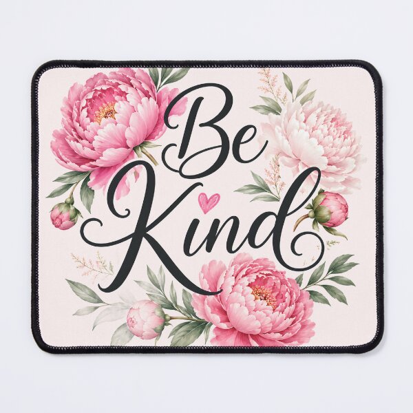 Item preview, Be Kind – Elegant Peony Floral Typography designed and sold by Stubblejumper Artworks.