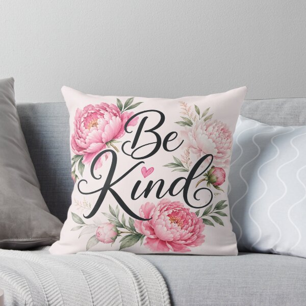 Item preview, Be Kind – Elegant Peony Floral Typography designed and sold by Stubblejumper Artworks.