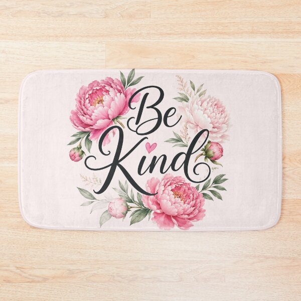 Item preview, Be Kind – Elegant Peony Floral Typography designed and sold by Stubblejumper Artworks.