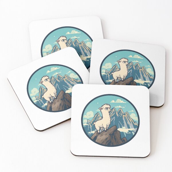 Item preview, Cute Fluffy Llama Mountain Adventure Emblem Dolomites designed and sold by SlothcoreVibes.