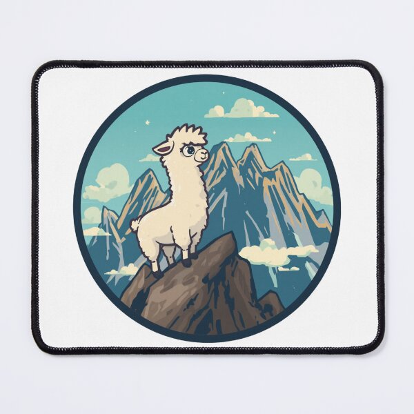 Item preview, Cute Fluffy Llama Mountain Adventure Emblem Dolomites designed and sold by SlothcoreVibes.