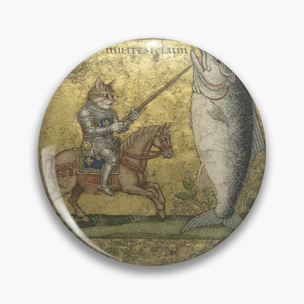 Item preview, Cat Knight Jousting a Herring Manuscript designed and sold by PictorialWhimsy.