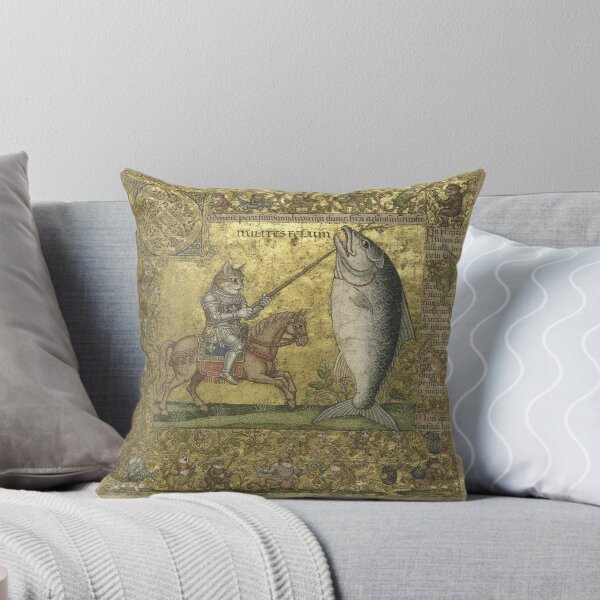 Item preview, Cat Knight Jousting a Herring Manuscript designed and sold by PictorialWhimsy.