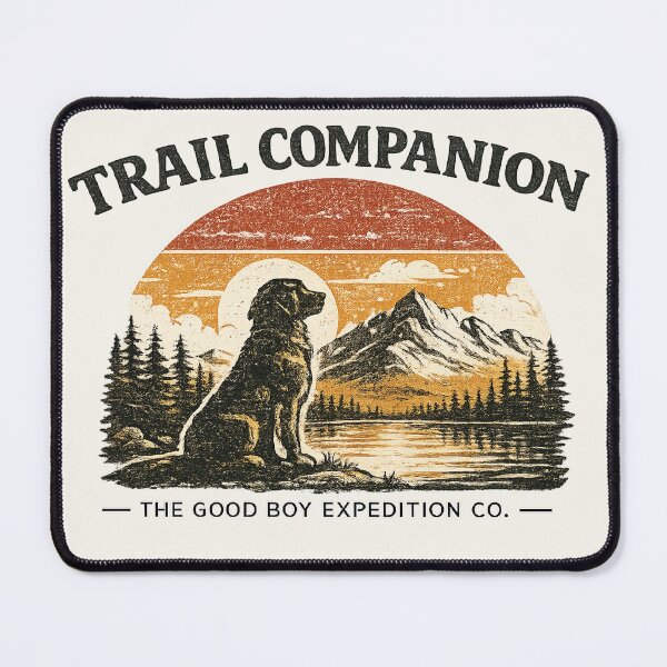 Item preview, Vintage Trail Companion Retro Dog Sunset designed and sold by EvergreenThread.