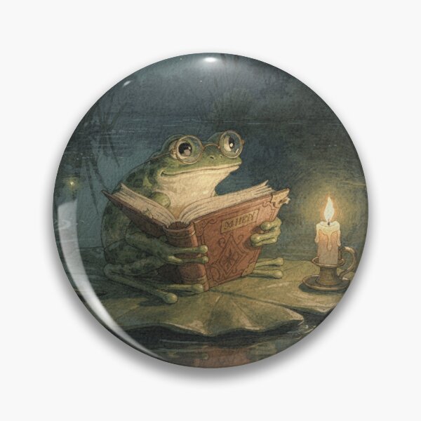Item preview, Frog Scholar Reading by Candlelight designed and sold by PictorialWhimsy.
