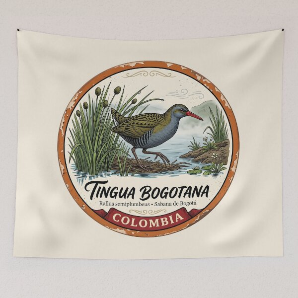 Item preview, Bogotá Rail Sticker — Vulnerable Colombian Wetland Bird Badge designed and sold by ColombianaShop.