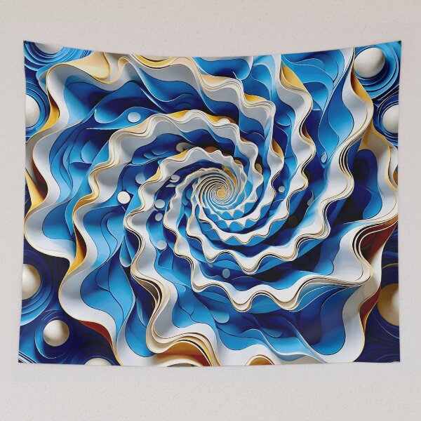 Item preview, Quilled Paper with Blue and White Ruffles designed and sold by Vicky Brago-Mitchell®.