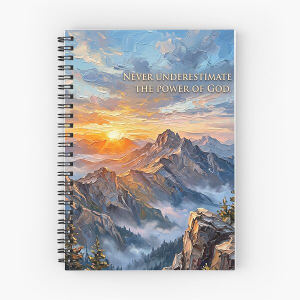 Item preview, Never Underestimate the Power of God – Impasto Sunrise Mountain Landscape designed and sold by The Digital Compass.