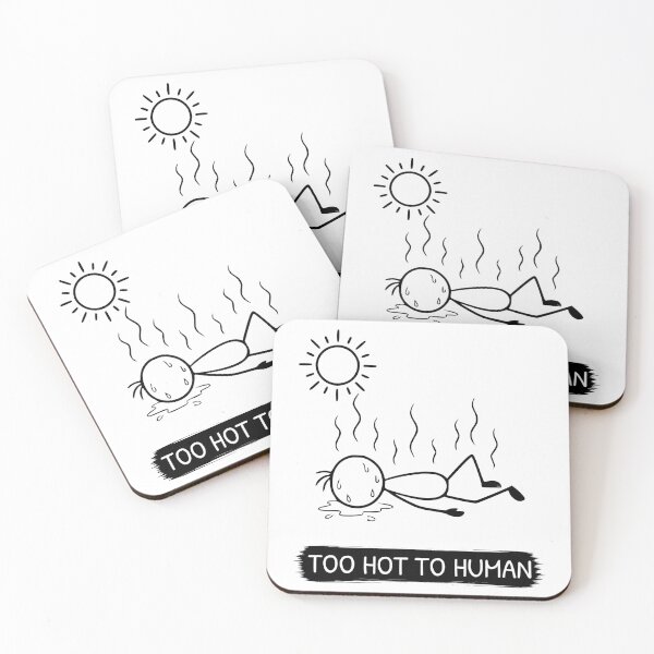 Item preview, Funny Hot Weather T-Shirt | Too Hot To Human | Summer Humour | Minimalist Stick Figure designed and sold by Pebl-Co.
