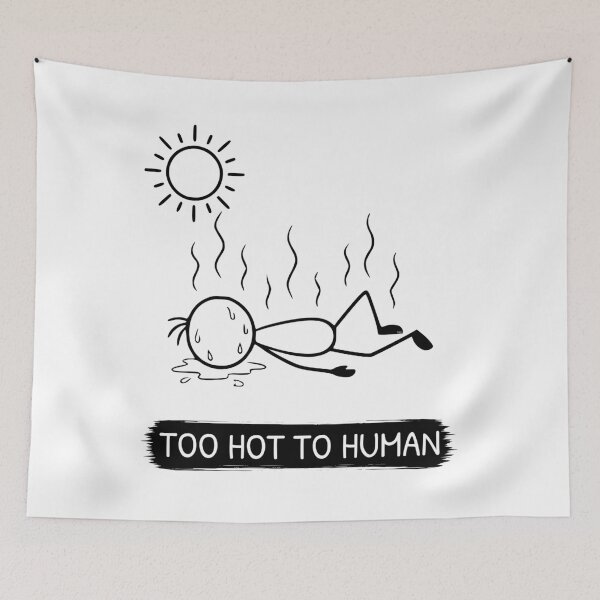 Item preview, Funny Hot Weather T-Shirt | Too Hot To Human | Summer Humour | Minimalist Stick Figure designed and sold by Pebl-Co.