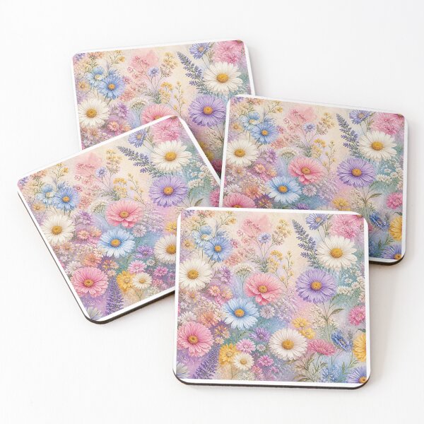 Item preview, Romantic wildflowers in pink and light blue designed and sold by uunaa.