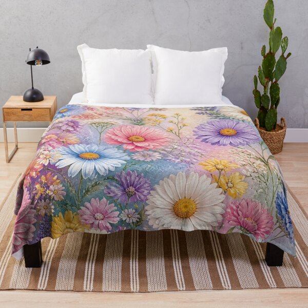 Item preview, Romantic wildflowers in pink and light blue designed and sold by uunaa.