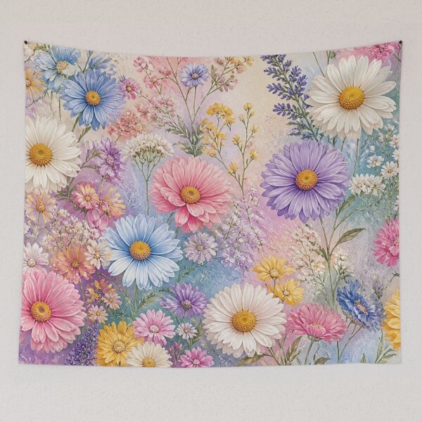 Item preview, Flores silvestres románticas en rosa y azul claro. designed and sold by uunaa.