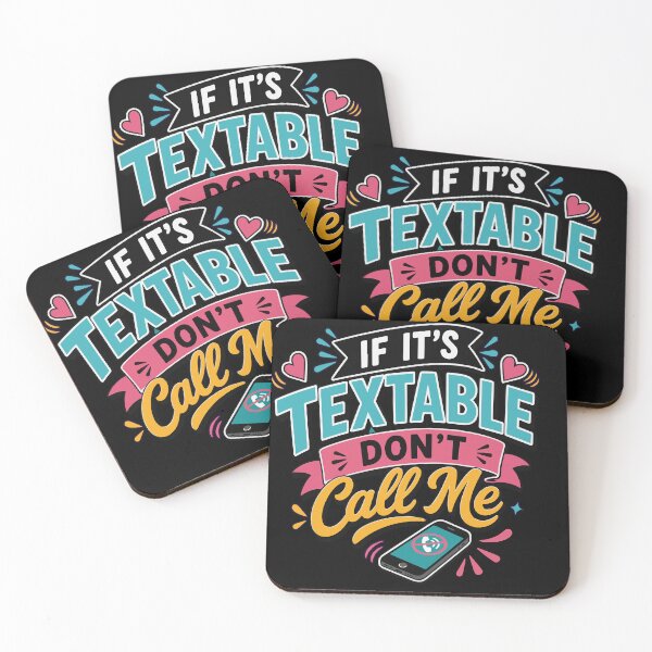 Item preview, If It's Textable Don't Call Me – Funny Introvert Quote with Colorful Retro Typography, Cute Phone Illustration, Sarcastic Anti Calling Humor, Millennial and Gen Z Communication Style designed and sold by Huddy-clothes.