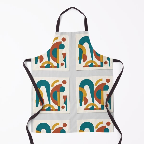 Item preview, Mid-Century Modern Abstract Geometric Shapes - Teal & Terracotta designed and sold by OddlySticky.