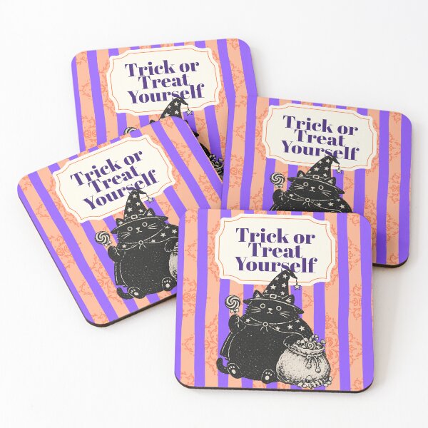 Item preview, Trick or Treat Yourself Halloween Cat Design | Cute Witch Cat Retro Halloween Art designed and sold by vitag.