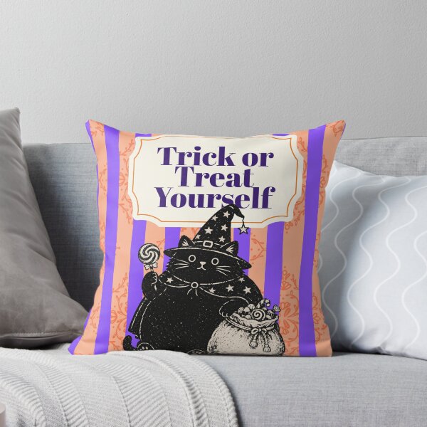 Item preview, Trick or Treat Yourself Halloween Cat Design | Cute Witch Cat Retro Halloween Art designed and sold by vitag.