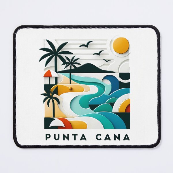 Item preview, Punta Cana Dominican Republic Travel Poster - Abstract Tropical Beach Art designed and sold by OzzFrequency.