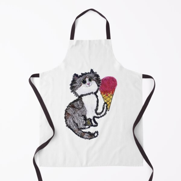 Item preview, Cute Fluffy Cat Holding Giant Pink Ice Cream Cone designed and sold by MagicYana.