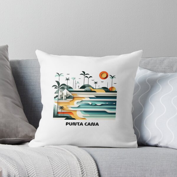Item preview, Punta Cana Dominican Republic Travel Poster - Abstract Tropical Beach Art designed and sold by OzzFrequency.