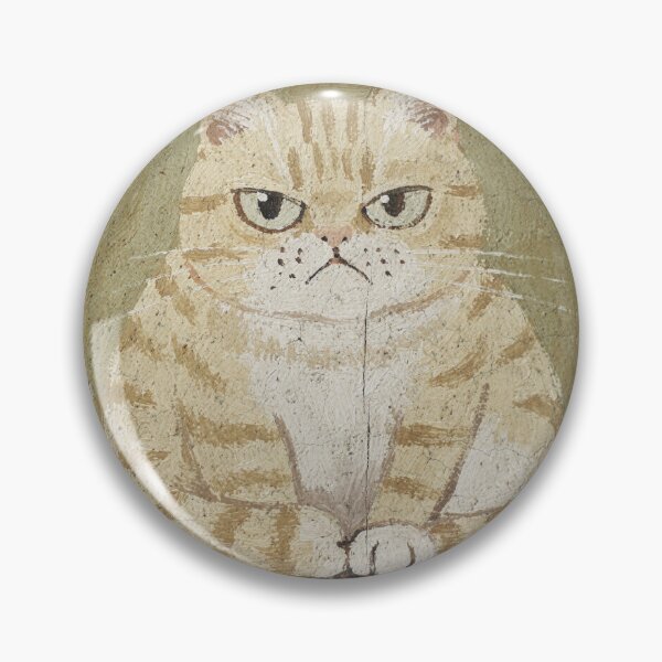 Item preview, Grumpy Cream Tabby Loaf Folk Painting designed and sold by PictorialWhimsy.