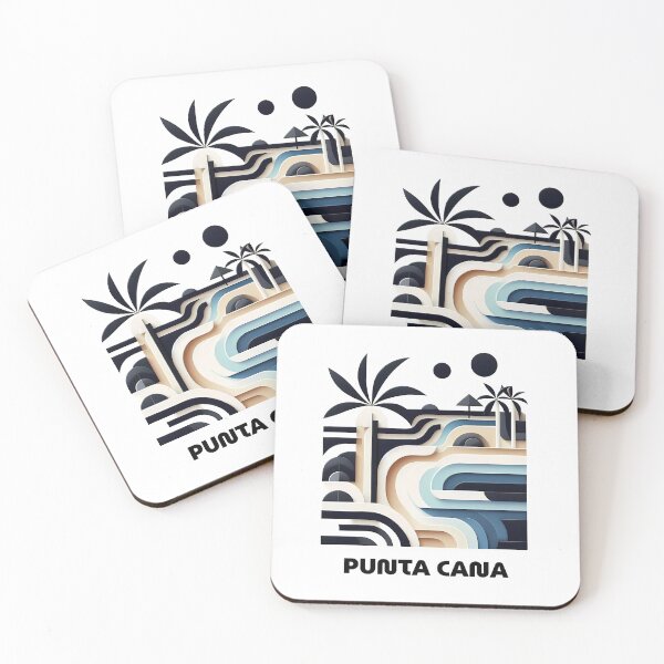 Item preview, Punta Cana Dominican Republic Travel Poster - Abstract Tropical Beach Art designed and sold by OzzFrequency.