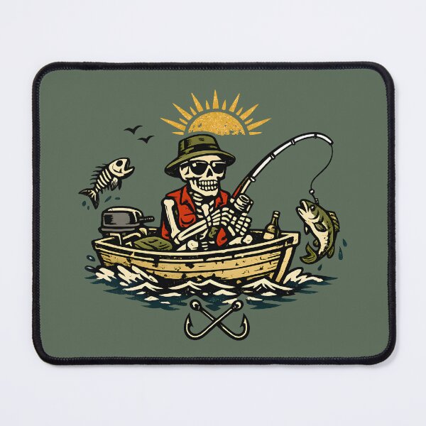 Item preview, Skeleton Fisherman Funny Vintage Tattoo Style Fishing Humor Outdoor designed and sold by Artycom.
