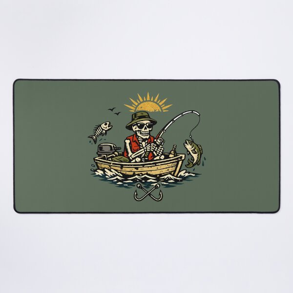 Item preview, Skeleton Fisherman Funny Vintage Tattoo Style Fishing Humor Outdoor designed and sold by Artycom.