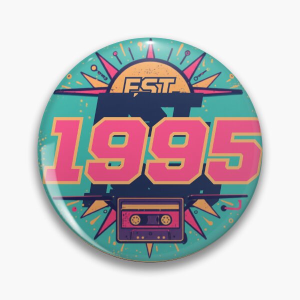 Item preview, 90s Nostalgia Milestone Badge designed and sold by HappyDoodle11.