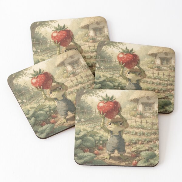 Item preview, Proud Frog Gardener and Giant Strawberry designed and sold by PictorialWhimsy.