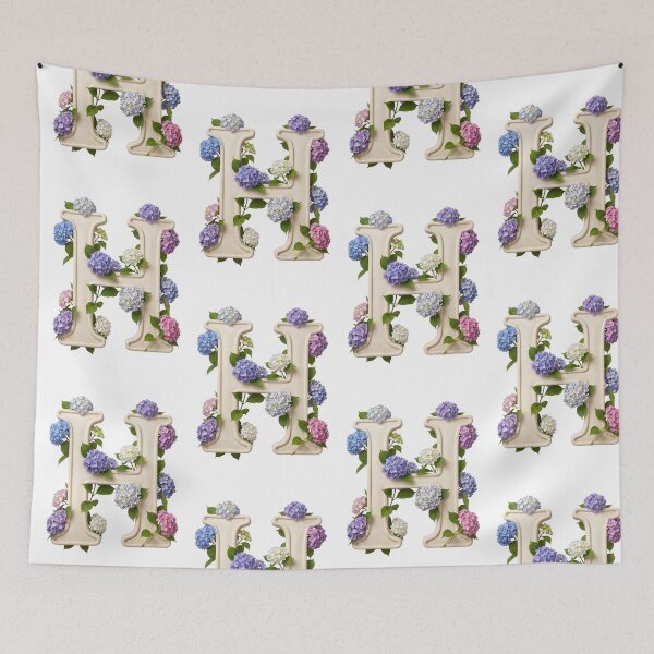 Item preview, Botanical Floral Letter H Monogram designed and sold by Helenaphotoart.