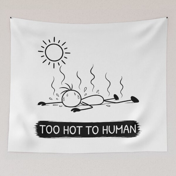 Item preview, Funny Hot Weather T-Shirt | Too Hot To Human | Summer Humour | Minimalist Stick Figure designed and sold by Pebl-Co.