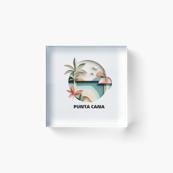 Item preview, Punta Cana Dominican Republic Travel Poster - Abstract Tropical Beach Art designed and sold by OzzFrequency.