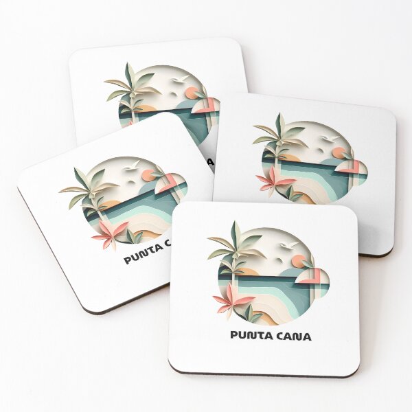 Item preview, Punta Cana Dominican Republic Travel Poster - Abstract Tropical Beach Art designed and sold by OzzFrequency.