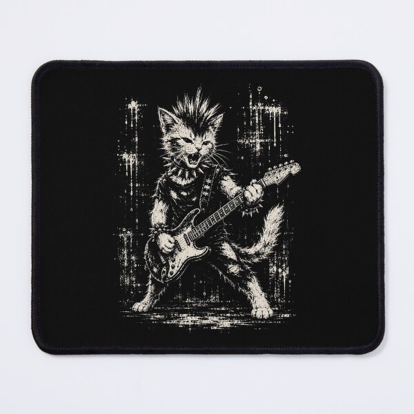 Item preview, Punk Rock Cat Playing Electric Guitar Heavy Metal Guitarist Kitty designed and sold by Kladhadredo.