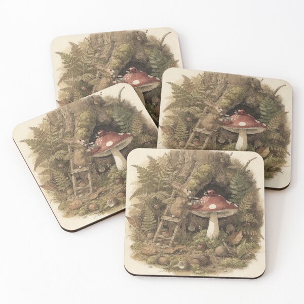 Item preview, Ladybug Folk Painting Toadstool Spots designed and sold by PictorialWhimsy.