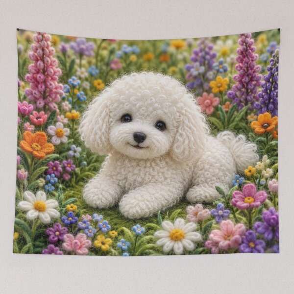 Item preview,  Little dog in a field of flowers designed and sold by Galart58.