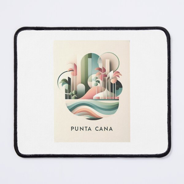 Item preview, Punta Cana Dominican Republic Travel Poster - Abstract Tropical Beach Art designed and sold by OzzFrequency.