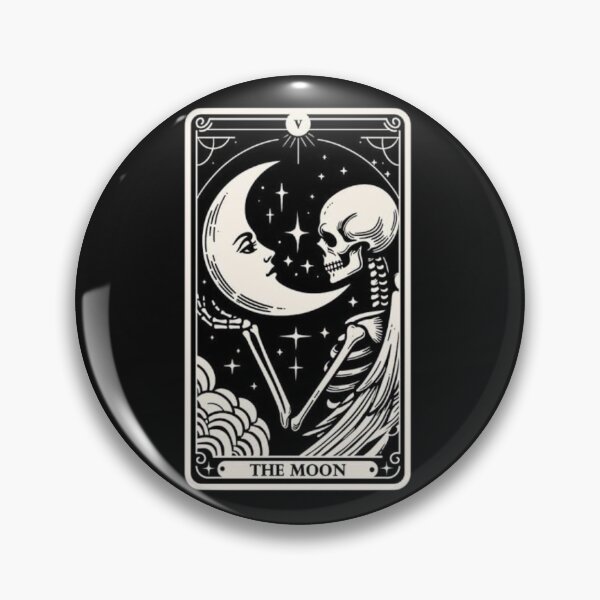 Item preview, The Moon Tarot Card Gothic Skeleton Illustration designed and sold by 63Hotpeppers.