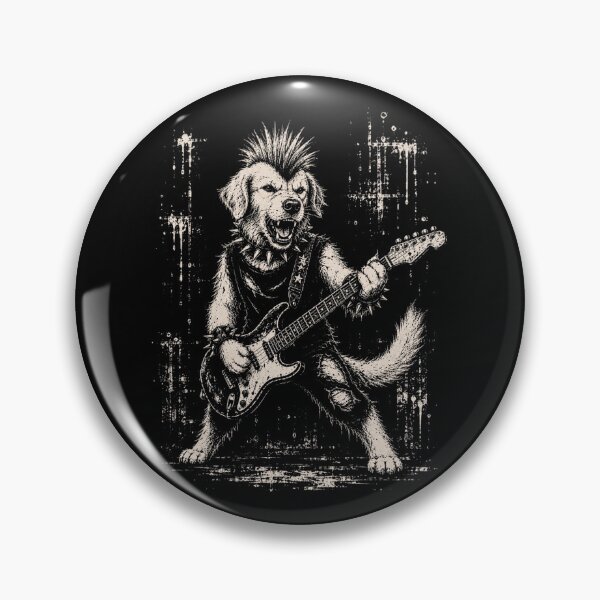 Item preview, Punk Rock dog Playing Electric Guitar Heavy Metal Guitarist dog designed and sold by Kladhadredo.