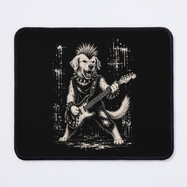 Item preview, Punk Rock dog Playing Electric Guitar Heavy Metal Guitarist dog designed and sold by Kladhadredo.