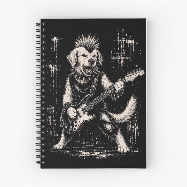 Item preview, Punk Rock dog Playing Electric Guitar Heavy Metal Guitarist dog designed and sold by Kladhadredo.